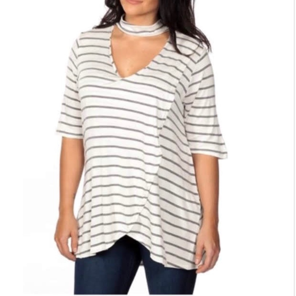 White and gray top